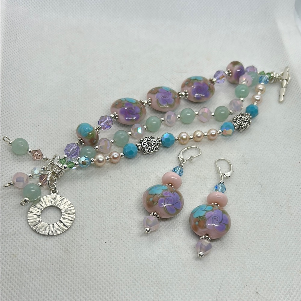 Slawski Crystal Elegant Floral Beaded Jewelry Set